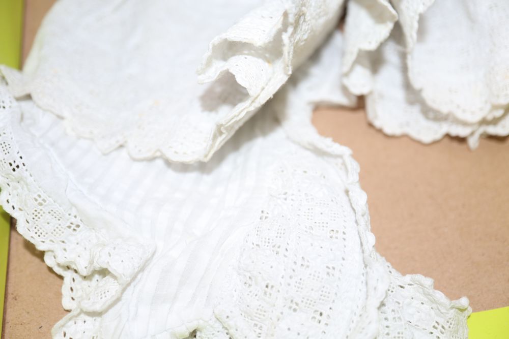 A collection of 19th century handmade needle lace, bobbin laces and Irish crochet